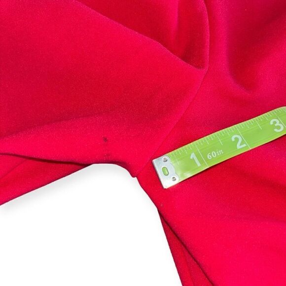 JULIA JORDAN Pleated Faux-Wrap Long-Sleeve Dress in Cherry Size 4 - Picture 14 of 17